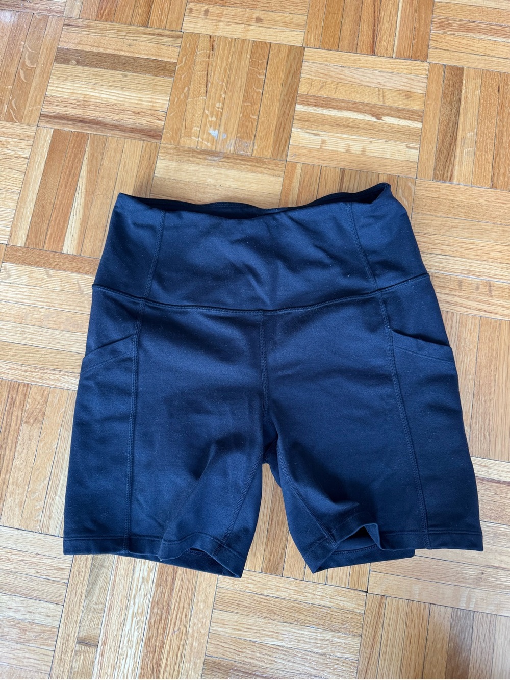 Zella Black High-Rise Bike Shorts with Side Pockets